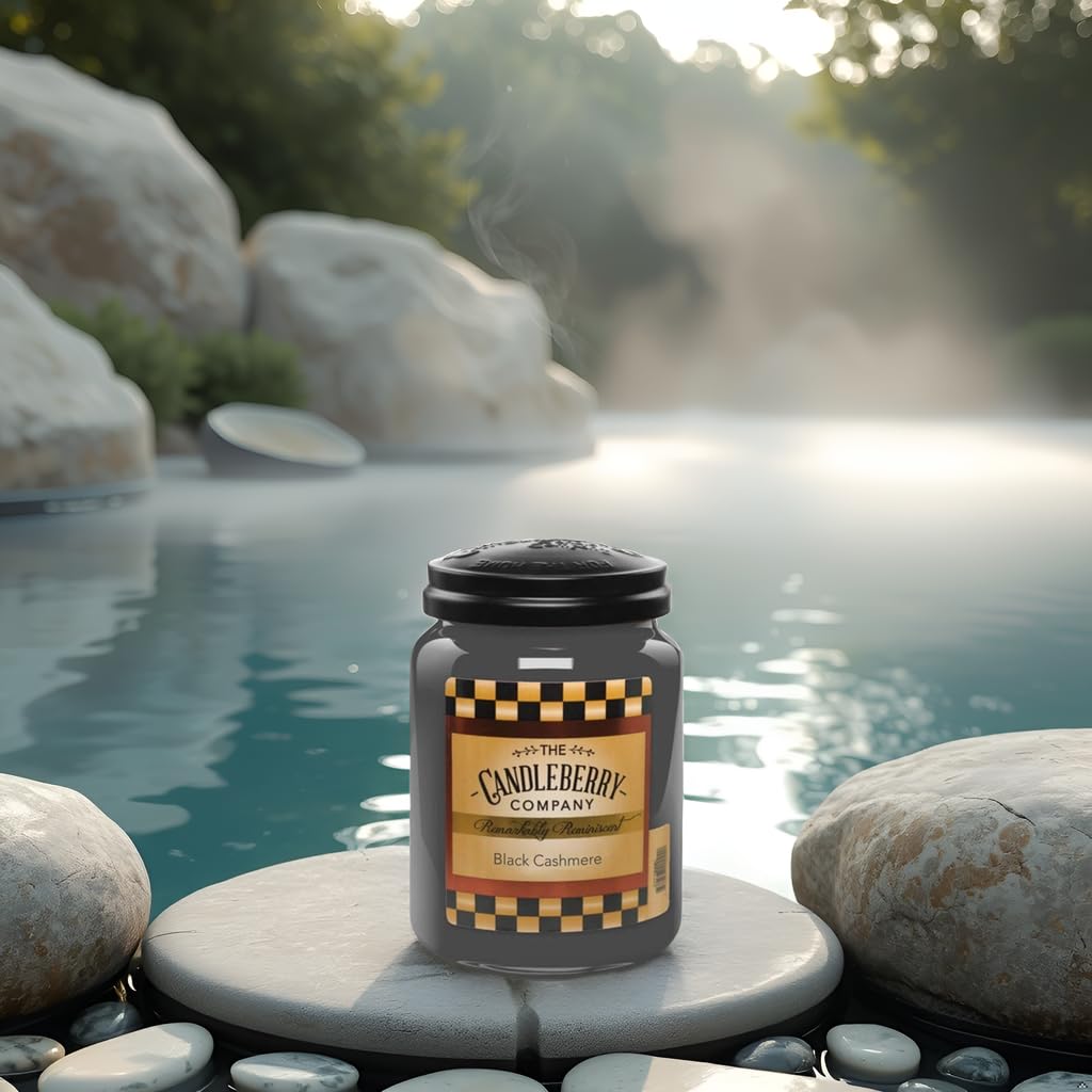 Candleberry Candles | Black Cashmere Candle | Best Candles on The Market | Hand Poured in The USA | Highly Scented & Long Lasting | Large Jar