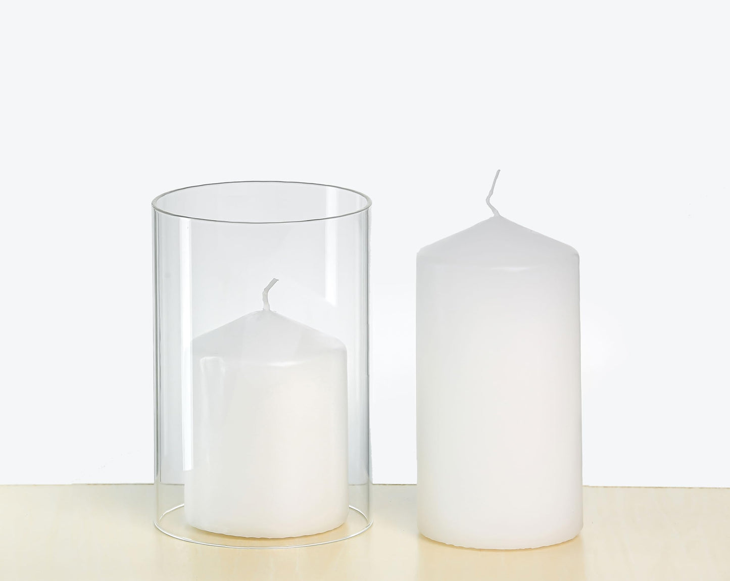CYS EXCEL 6 PCS (H:6" D:4") Open Ended Clear Glass Hurricane Candleholder Tube Lamp Shade Open Flame Candlestick Holder Chimney Tube Cover Bottomless Cylinder