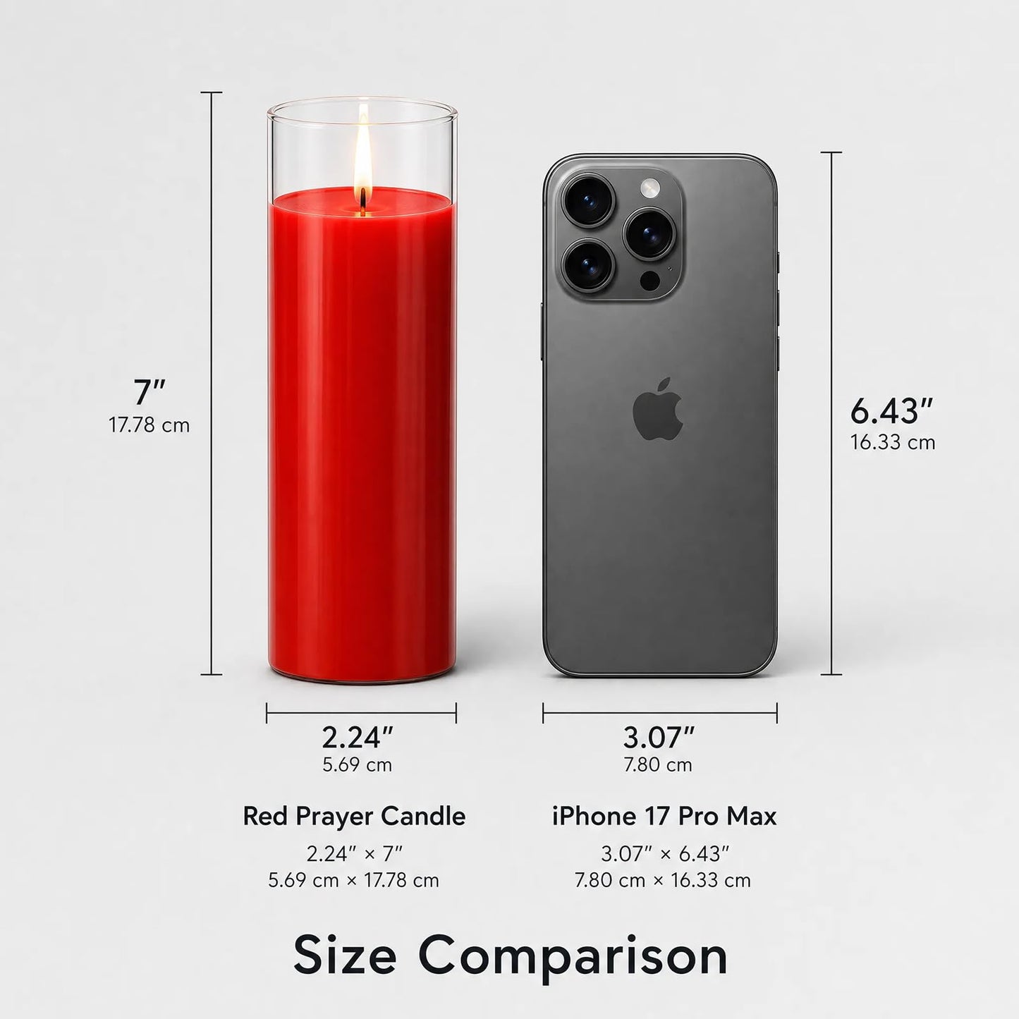 chaoxinge 2.24x7 inch Red Devotional Candles in Glass Jar - 1 Piece - 120 Hours – Prayer Candle - Tall Pillar Candles for Religious, Memorials, Party Decor