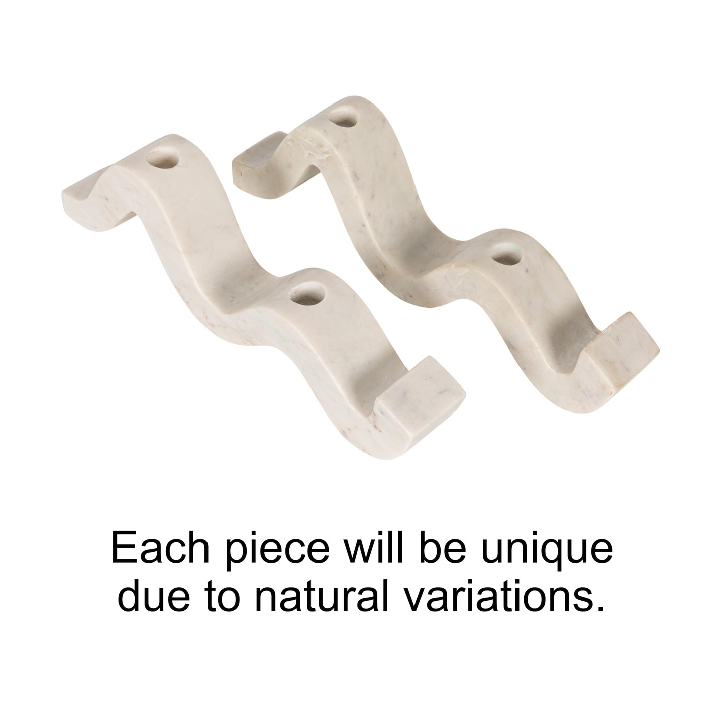 Bloomingville Marble Wave Double Taper Candle Holder, White