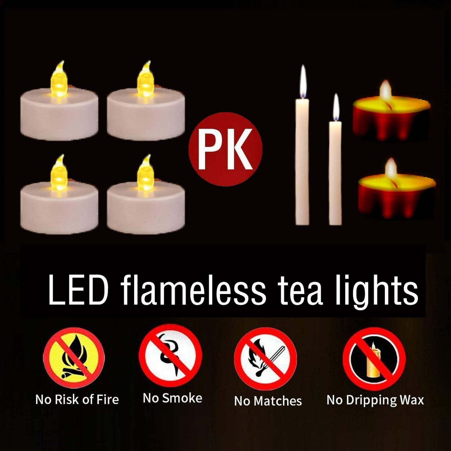 Tea Light, 100 Pack Flameless LED Tea Lights Candles Flickering Warm Yellow 200+ Hours Battery-Powered Tealight Candle. Ideal for Party, Wedding, Birthday, Gifts and Home Decoration (100 Pack)