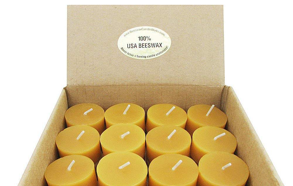 Beeswax Candle Works, 6-Hour Tea Light Refills (Pack of 60) 100% USA Beeswax, NO Cups