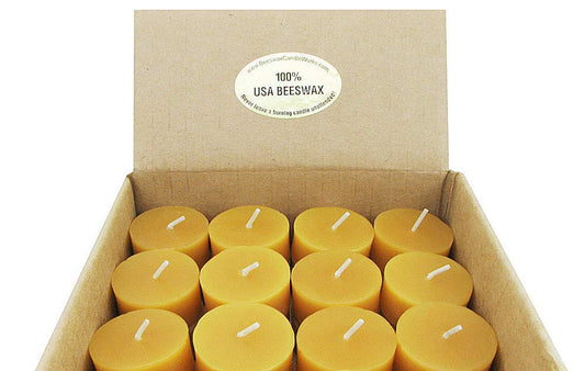 Beeswax Candle Works, 6-Hour Tea Light Refills (Pack of 60) 100% USA Beeswax, NO Cups