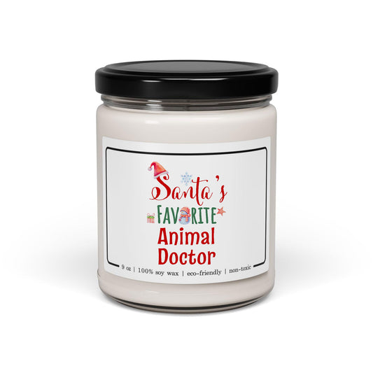Santa's Favorite Animal Doctor Candle - Christmas Gifts for Veterinarian Vet Animal Physician Boss Veterinary Doctor Party Decor - Xmas, New Year - Cinnamon Vanilla Scent, 9oz