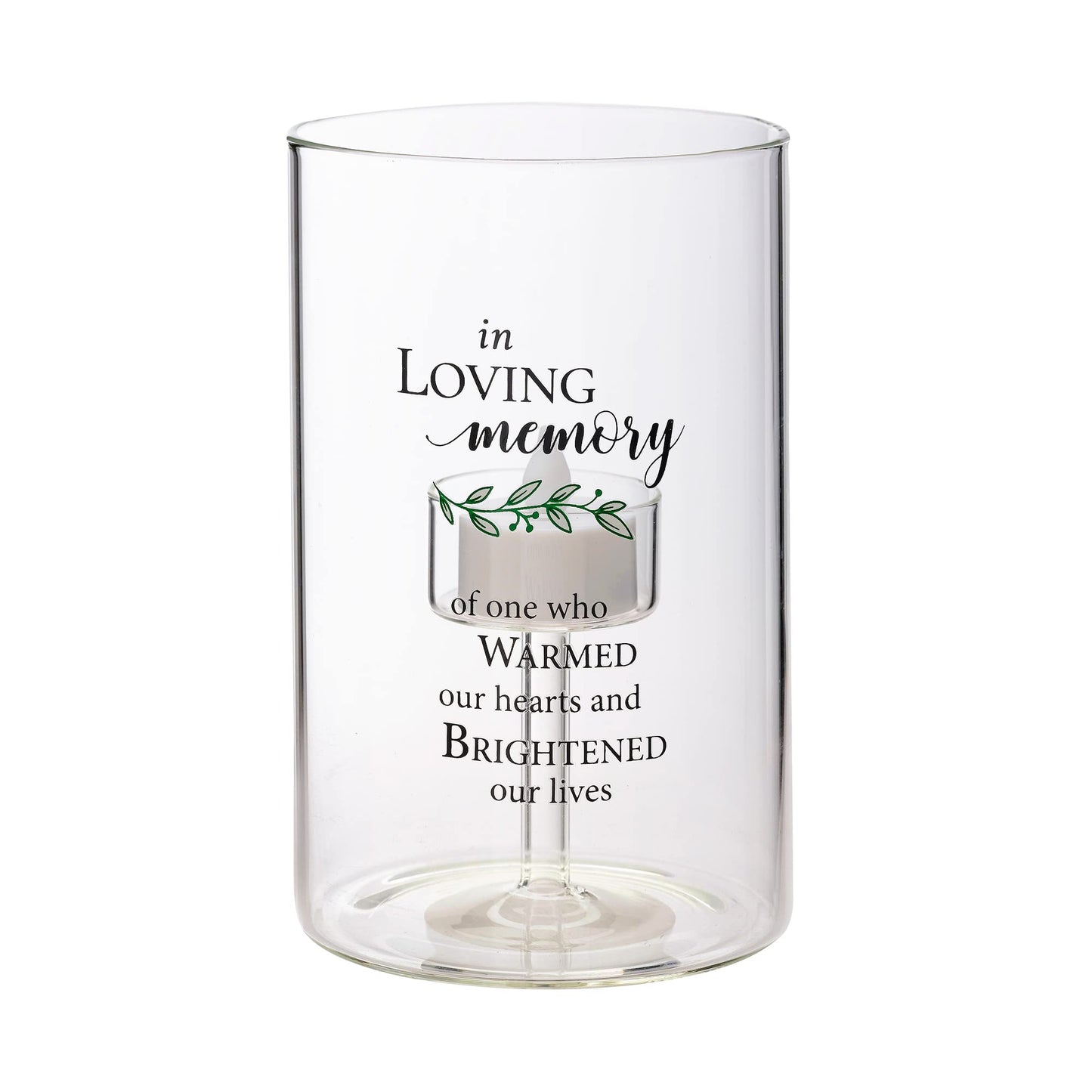Lillian Rose In Loving Memory Glass Memorial Tea Light Holder