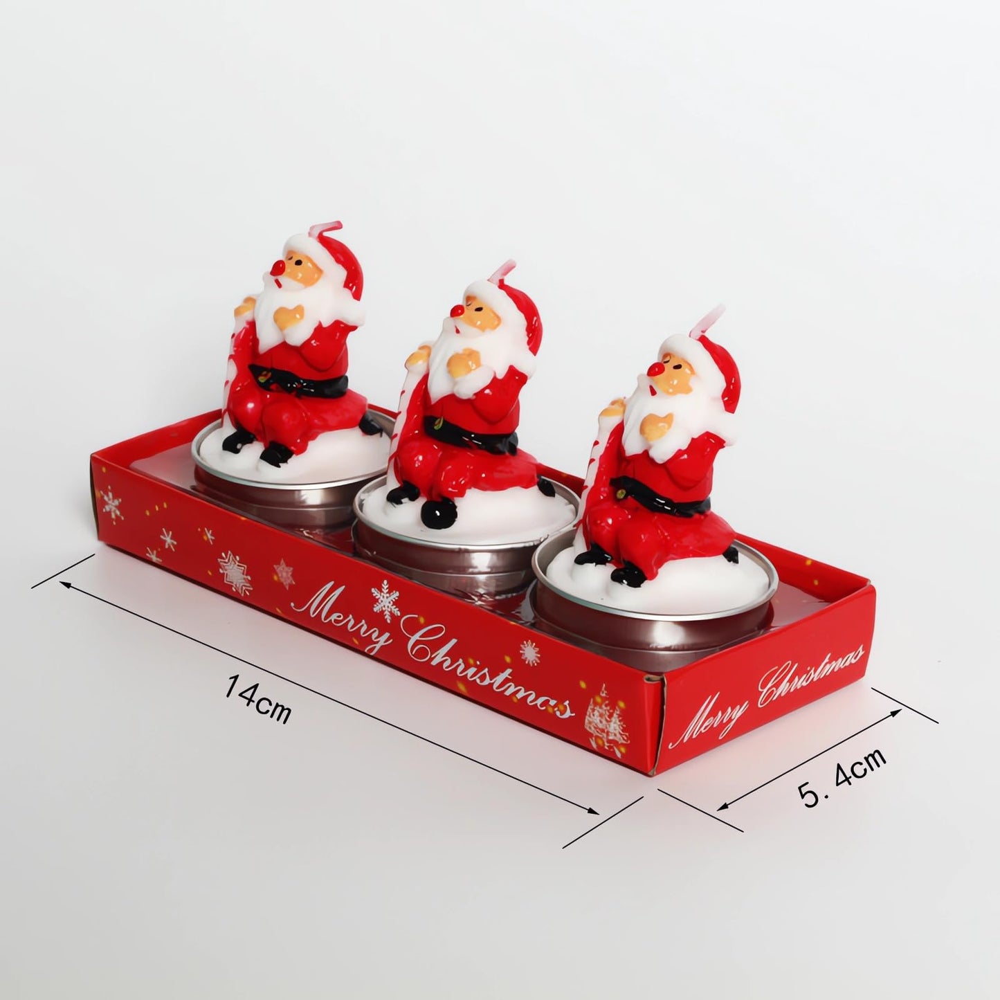 3 Pieces Tealight Candles Handmade Delicate Santa Hat Claus Christmas Tree Candle Wax Snowman Elk Pinecone House Candles for Party Wedding Spa Home Decoration Christmas Gifts