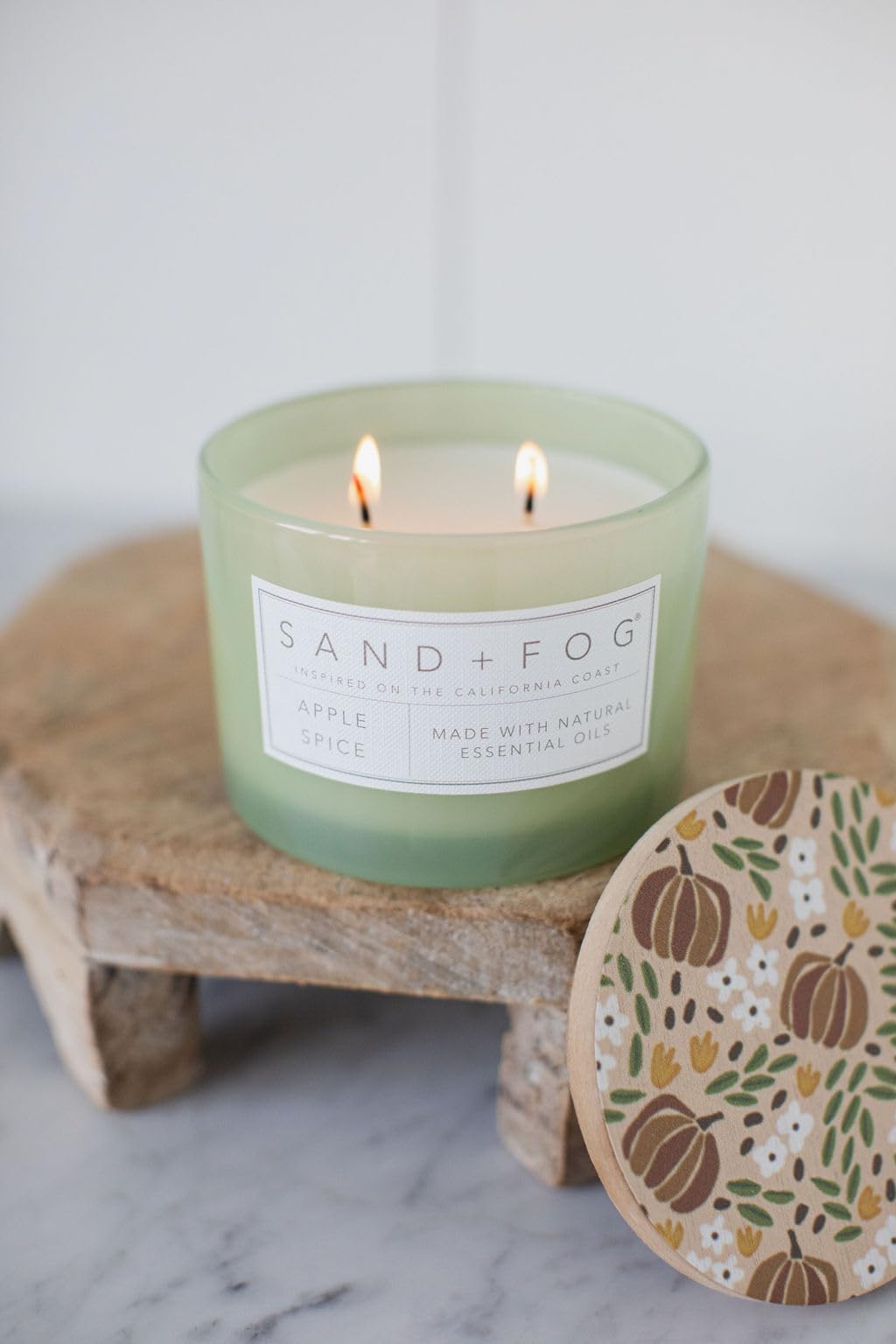 Sand + Fog Scented Candle - Apple Spice – Additional Scents and Sizes – 100% Cotton Lead-Free Wick - Luxury Air Freshening Jar Candles - Perfect Home Decor – 12oz