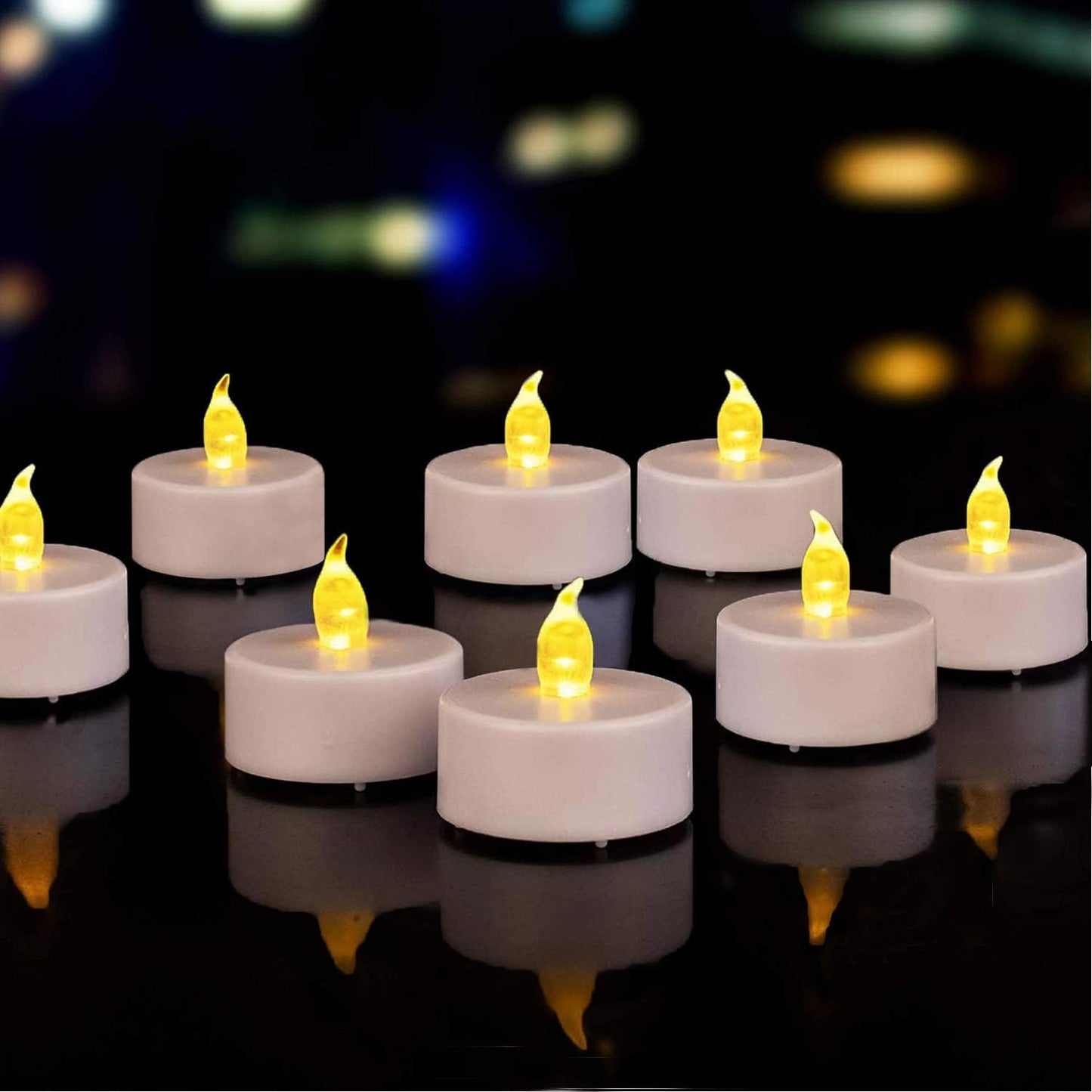 Tappovaly Battery Operated LED Tea Lights:24 Pack Flameless Votive Candles Lamp Realistic and Bright Flickering Long Lasting 200Hours for Wedding Holiday Party Home Decoration (Warm Yellow)
