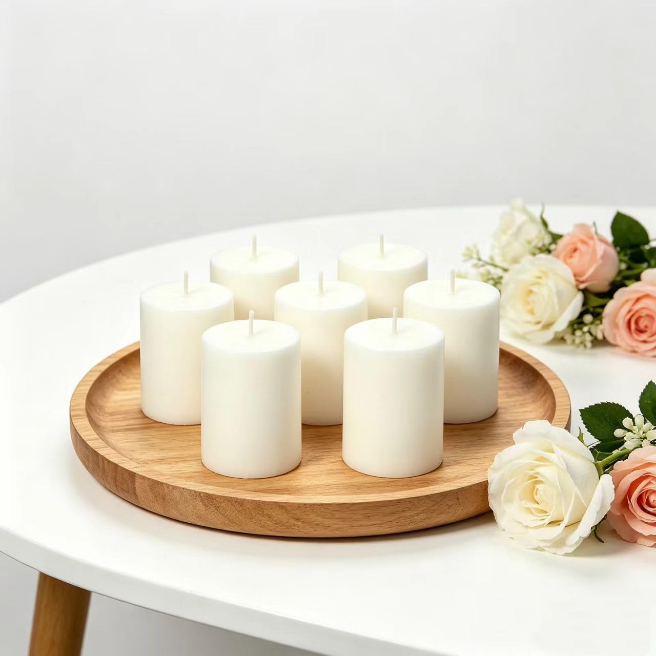 Hosley 2x3 High Pillar Candles, Set of 6. White, Unscented. Bulk Buy. Ideal for Wedding, Emergency Lanterns, Spa, Aromatherapy, Party, Reiki, Candle Gardens O4