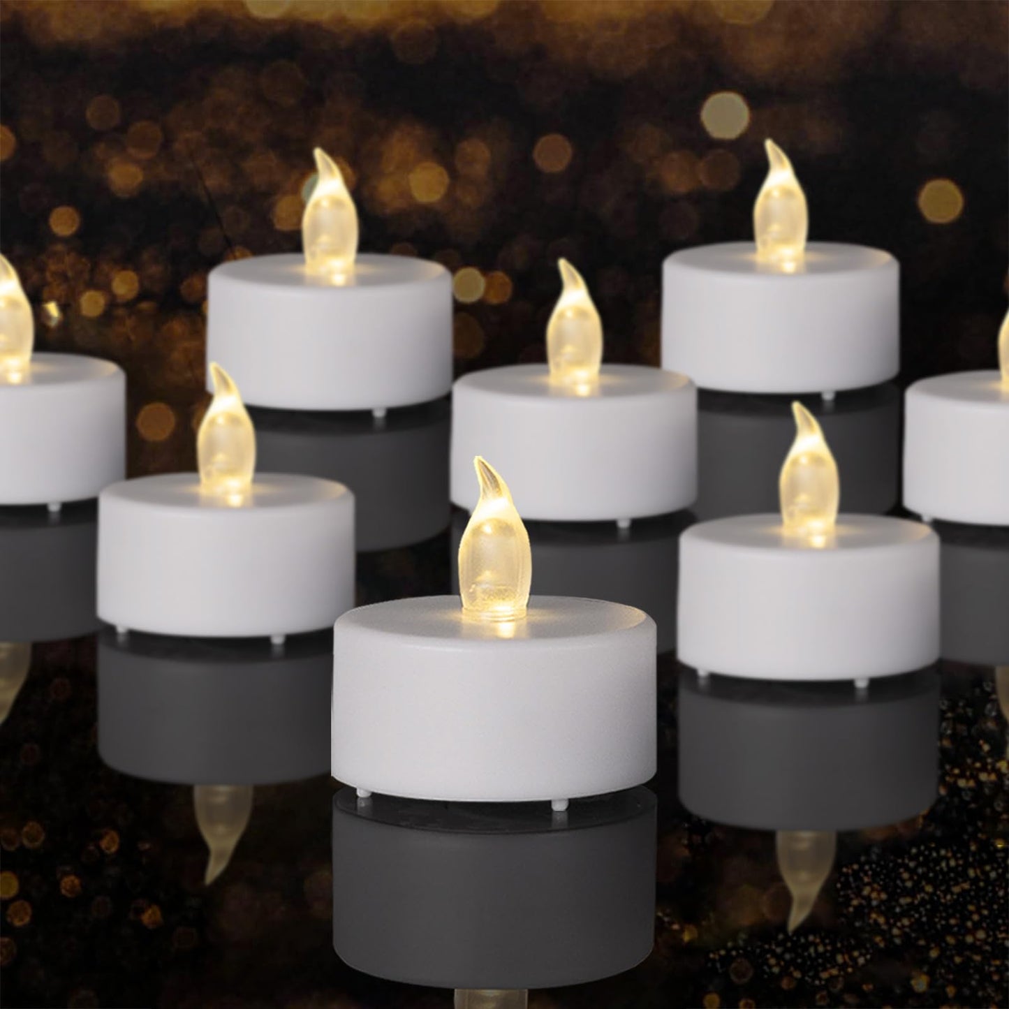 Boakboary Tea Lights Flameless Battery Operated Candles-100Pack LED Flickering Votive Candle Long Lasting 200 Hours, Realistic and Bright for Seasonal Festive Celebrations Decoration Warm White