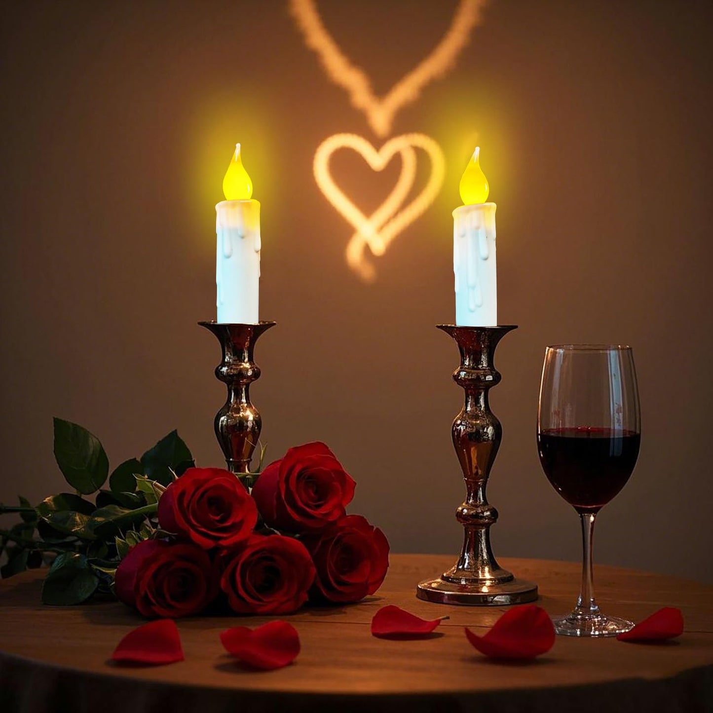 Flameless Short Taper Candles Battery Operated with Timer,4.75 Inch White LED Candlesticks Flickering Dinner Candle for Christmas Halloween Decorations,Set of 2 PCS