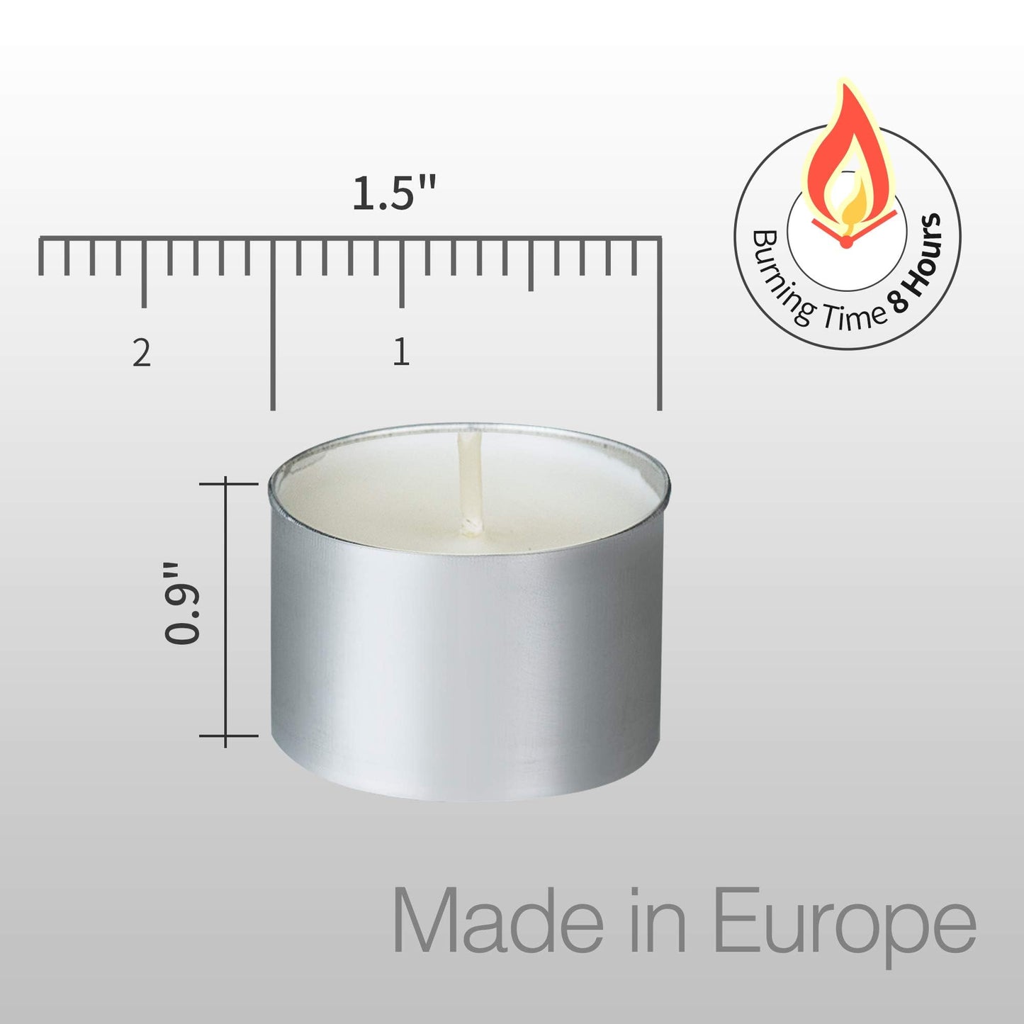 Tealight Candles - 8 Hours Long time Burning, White Votive Smokeless European Tea Light Unscented Candles for Shabbat, Weddings, Christmas,Home Decorative - 300 Packs