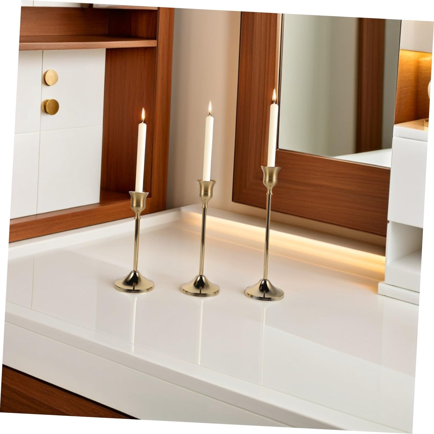 Hemobllo 6pcs Metal Taper Candlestick Holders with Elegant European Craftsmanship, Vintage Carved Design, Polished Shiny Finish, Table Centerpiece Candle Holders for Banquet Events