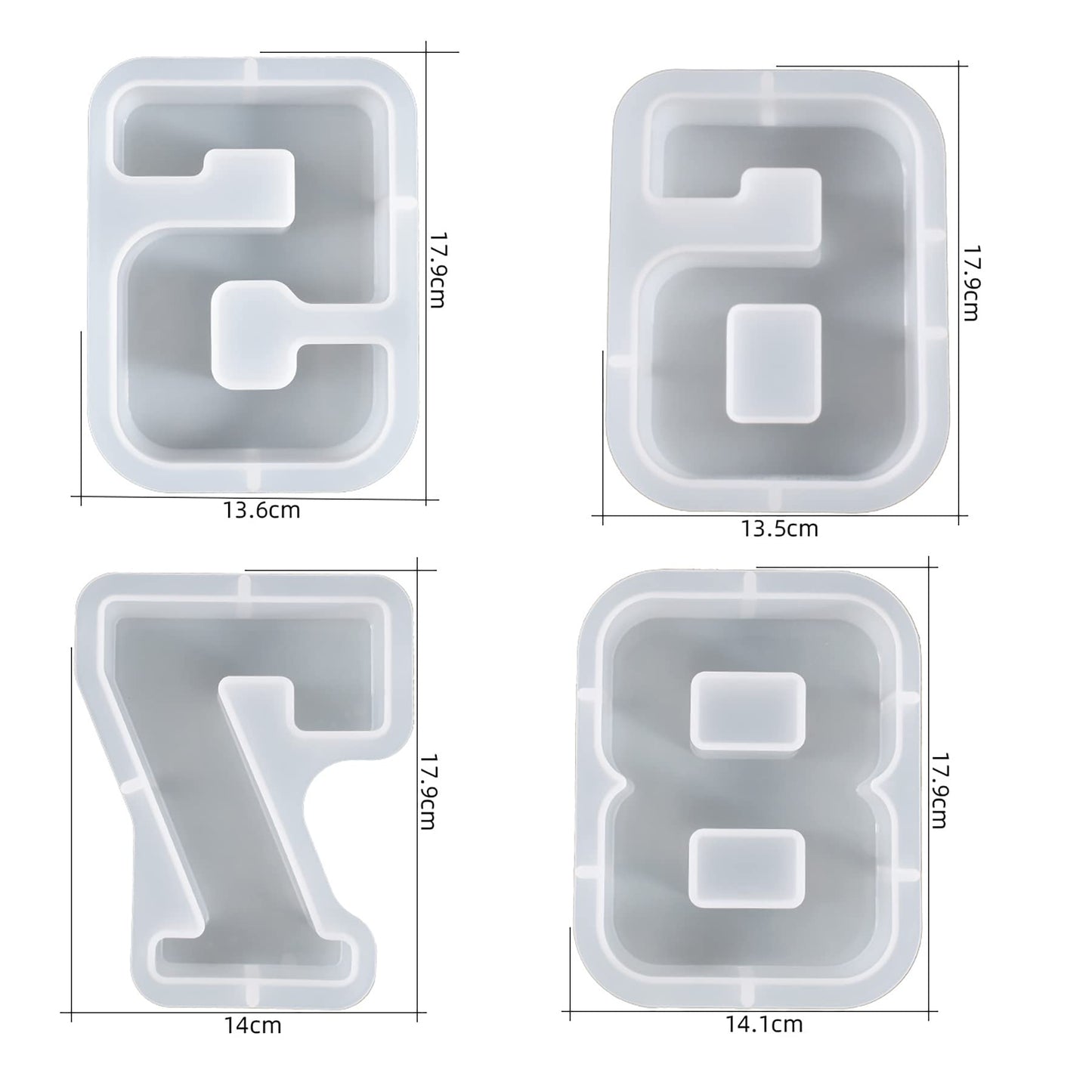 ESEDAGE 7 inch Number Resin Mold 7 Inches 9 Pack Arabic Alphabet Mold 0-9 Alphabet Mold Silicone Mold for Resin Handmade Letter Resin Casting Mold Alphabet Soap Making Molds