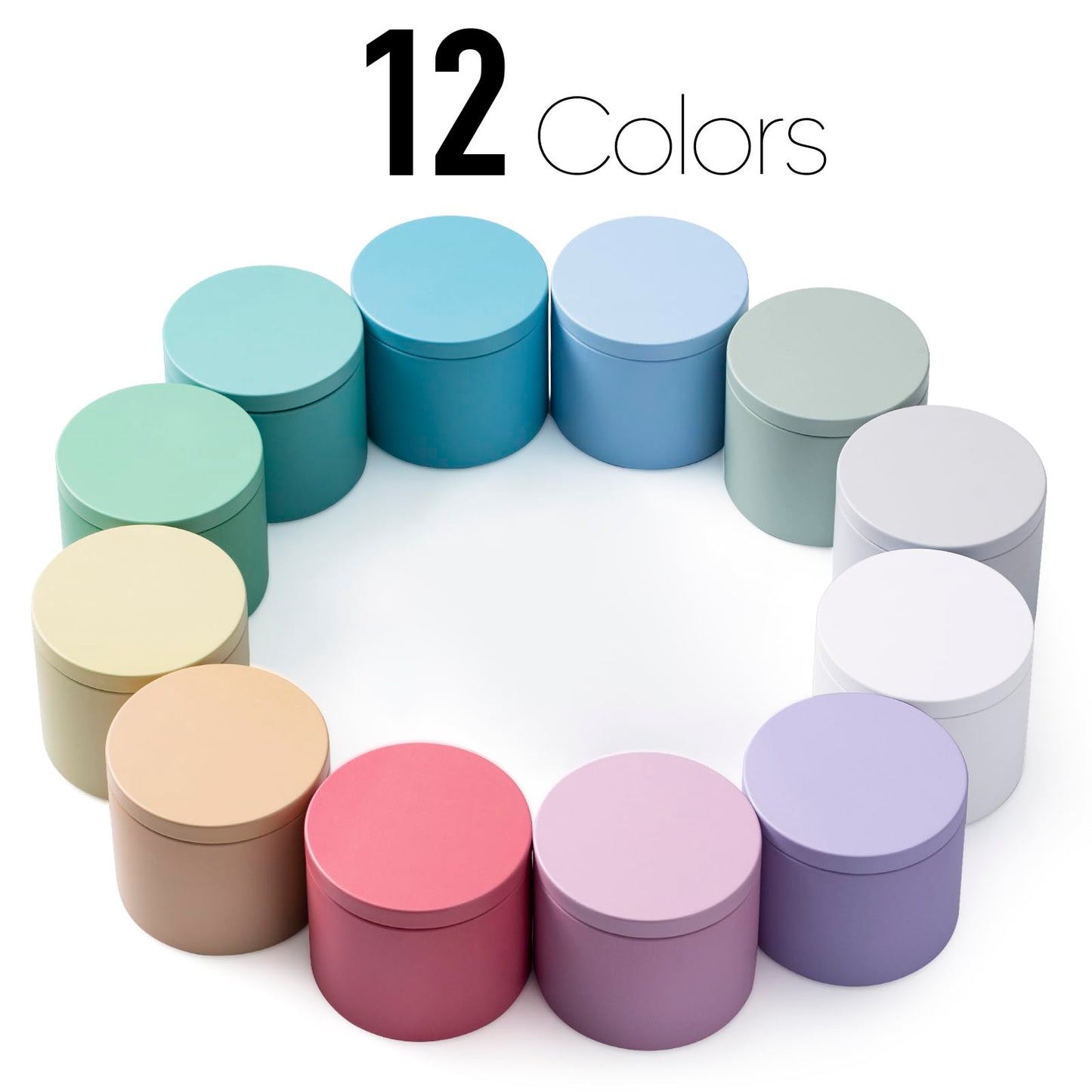 MeiGlow Empty Candle Tins for Making Candles, 24 Pack(12 Colors) 8 oz with Lids, Cotton Wicks, Wick Stickers, Holders, Labels, Pink Ribbon and Transparent Bags (8 oz)