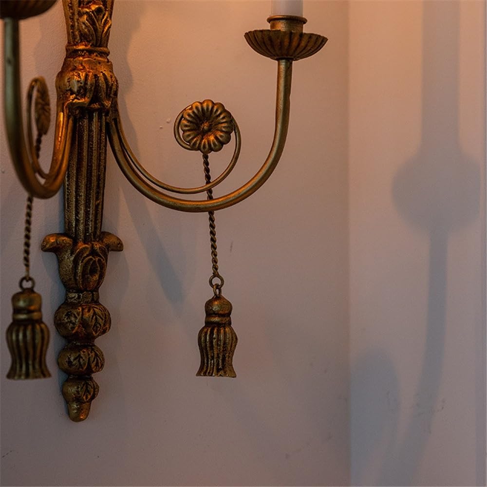 YUHUAWF Candle Holderss Retro Wall Decoration Candlestick Home Living Room Light Luxury Old Iron Candle Holder Decorative Candlestick