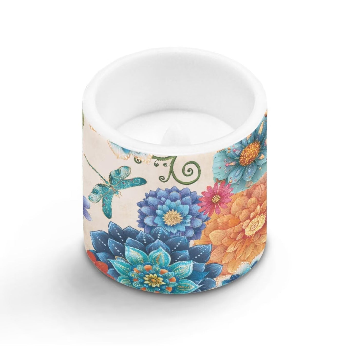 Cozeyat Boho Mandala Floral LED Candles Set of 4 Battery Powered Flameless with Remote Timer Flickering Flame Waterproof for Home Patio Beach Decor