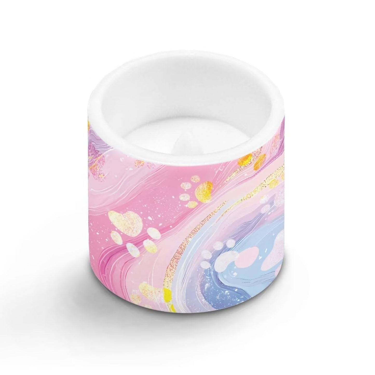 Cozeyat Pink Blue Marble Flameless Candles 4 Pack Battery Operated with Remote Control Timer LED Pillar Candles Waterproof for Indoor Outdoor Decor