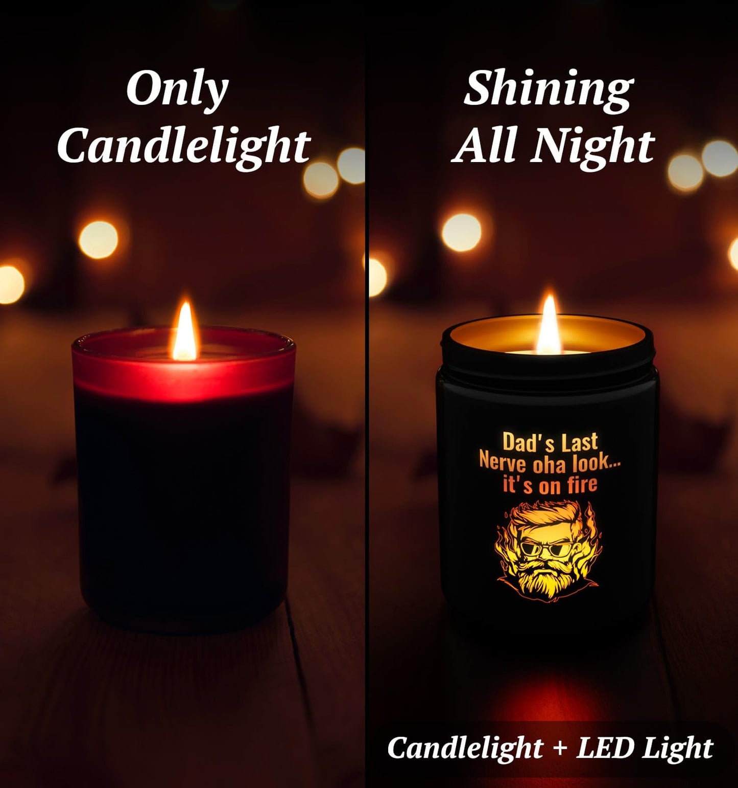 Christmas Candles for Men,Christmas Gifts from Kids, Birthday Xmas Holiday Candle Gifts for Dad, Dad's Last Nerve,Leather Scented,Perfect for Xmas,New Year,Winter Décor,Over 40 Hours,100% Soy Wax
