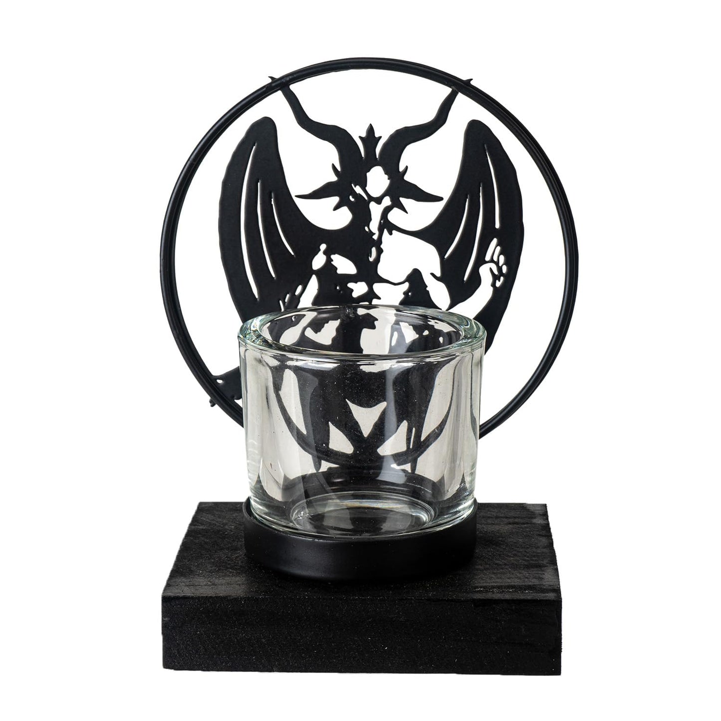 Pacific Giftware Personal Baphomet Tea Light Holder by Alchemy England Mystical Sabbatic Goat Figure with Wings Perfect for Gothic Candlelight and Home Decor 5.75” Tall