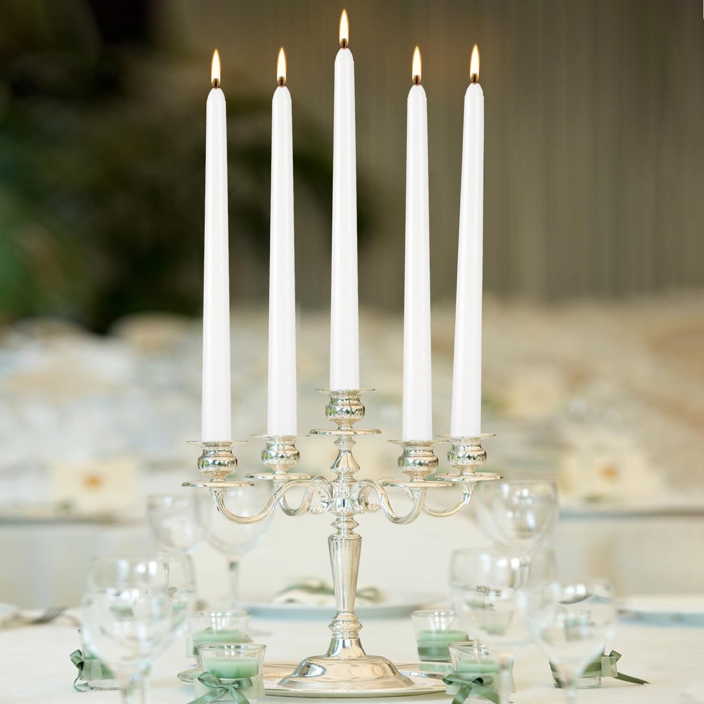 Grcdoyvl 36 Pack White Taper Candles 10 Inch - Premium Unscented Dripless & Smokeless Long-Burning Candles for Wedding Decor, Fine Dining, Candelabras, Romantic Dinner, and Elegant Home Decor