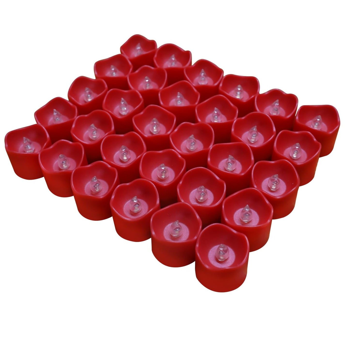 Topstone Red Remote Control Flameless Tealight Candles,CR2450 Battery Powered Votive Candles with Timer,Electric Fake Candle for Home, Christmas Decoration,Pack of 12