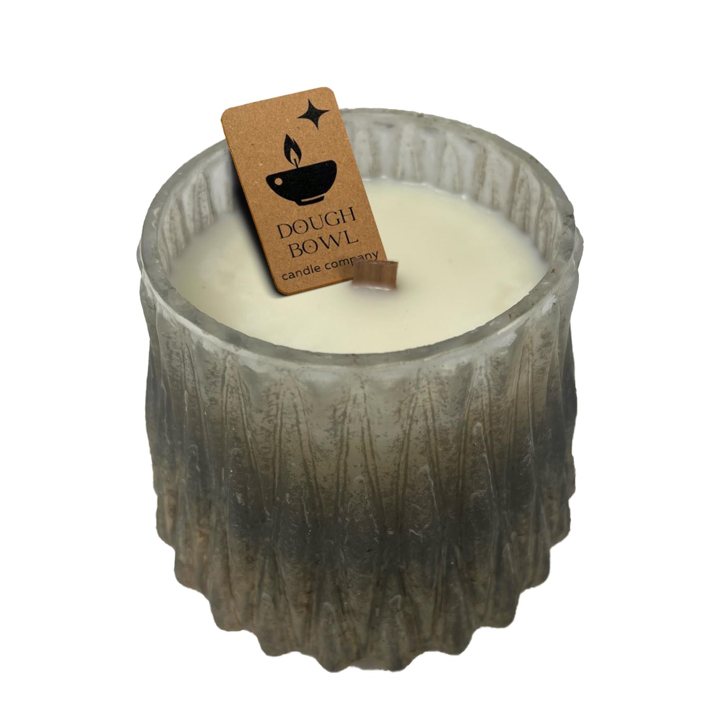 Dough Bowl Candle Co. Volcano Candle - 4.5" x 4.5" Glass Vessel with Wooden Wick for Home, 100% Soy Wax with 30 Hour Burn Time, Multipurpose Fancy and Luxury Candles with Tropical Summer Scent