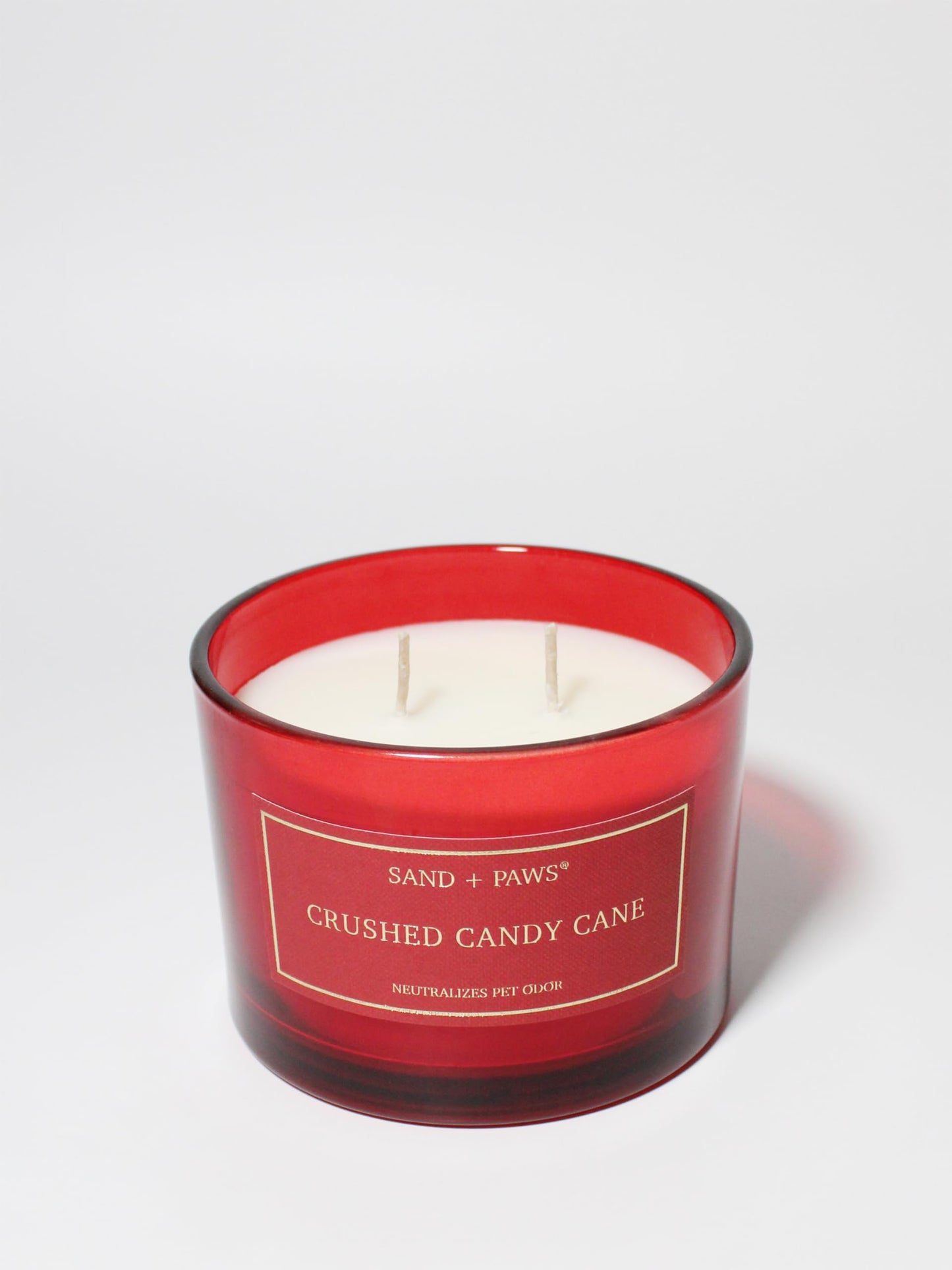 Sand + Paw Scented Candle - Crushed Candy Cane – Additional Scents and Sizes – 100% Cotton Lead-Free Wick - Luxury Air Freshening Jar Candles - Perfect Home Decor – 12oz
