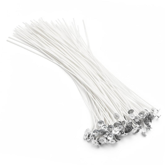 Aubeco 120Pcs Candle Wick, Low Smoke 12 Inch Pre-Waxed Cotton Wick with Tabs, Natural Cotton Core for Candle Making, Soy Candle DIY