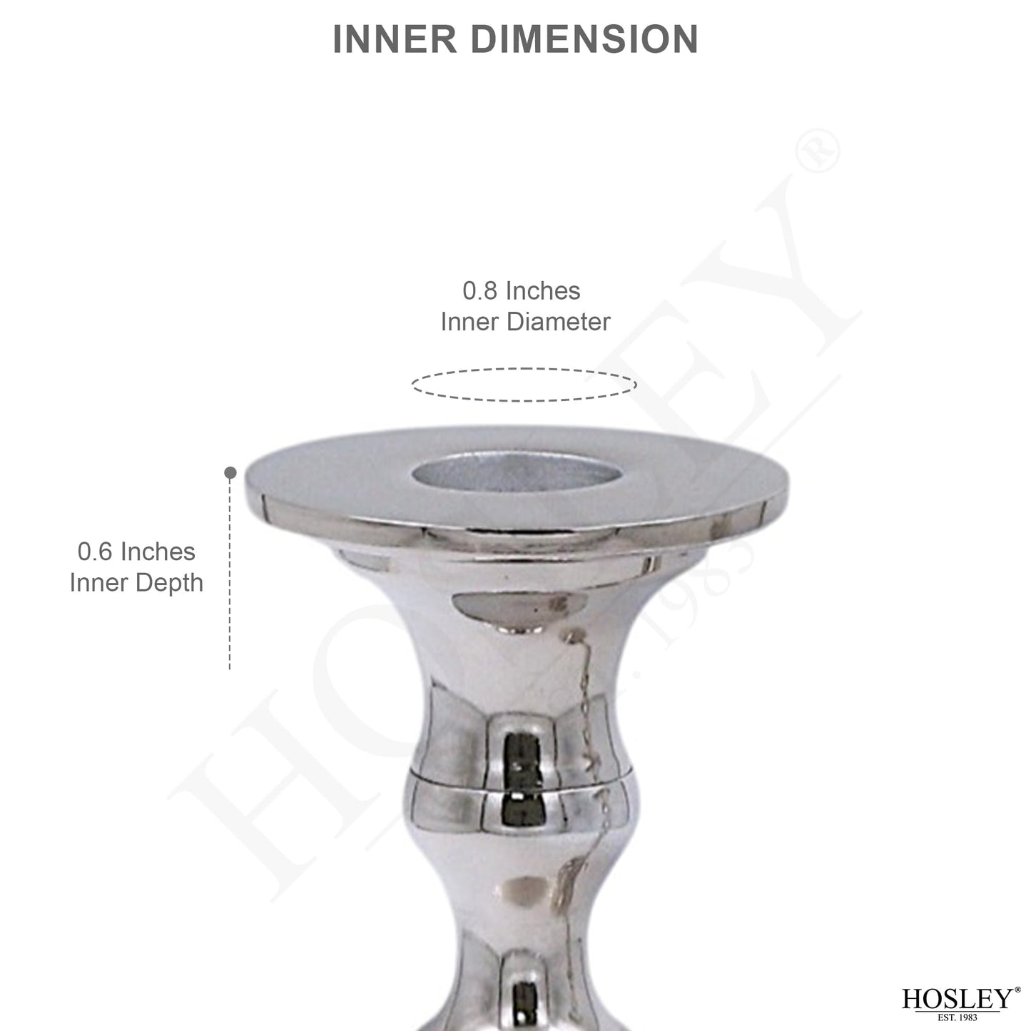 Hosley Set of 2 Silver Finish Taper Candle Holder 8" High. Ideal Gift and Use for Weddings, Party, Spa or Aromatherapy W1