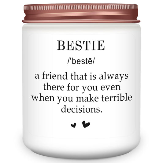Homsolver Bestie Gifts, Friendship Gifts for Women, Christmas Mothers Day Valentines Gift, Bestie Scented Candle
