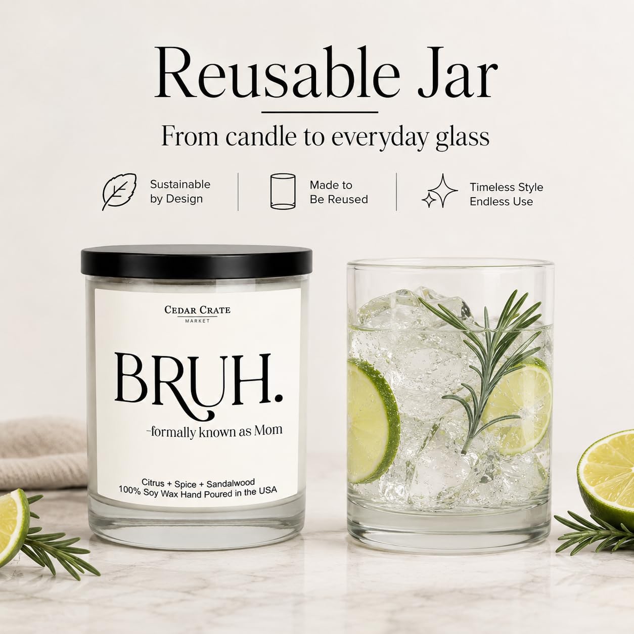 Mom Gifts - Mothers Day Gifts from Son, Daughter, Children - Bruh Formally Known as Mom Scented Candle | Funny, Cool Present for Women Birthday Unique, Best Mother Ever, Wife Gift Ideas
