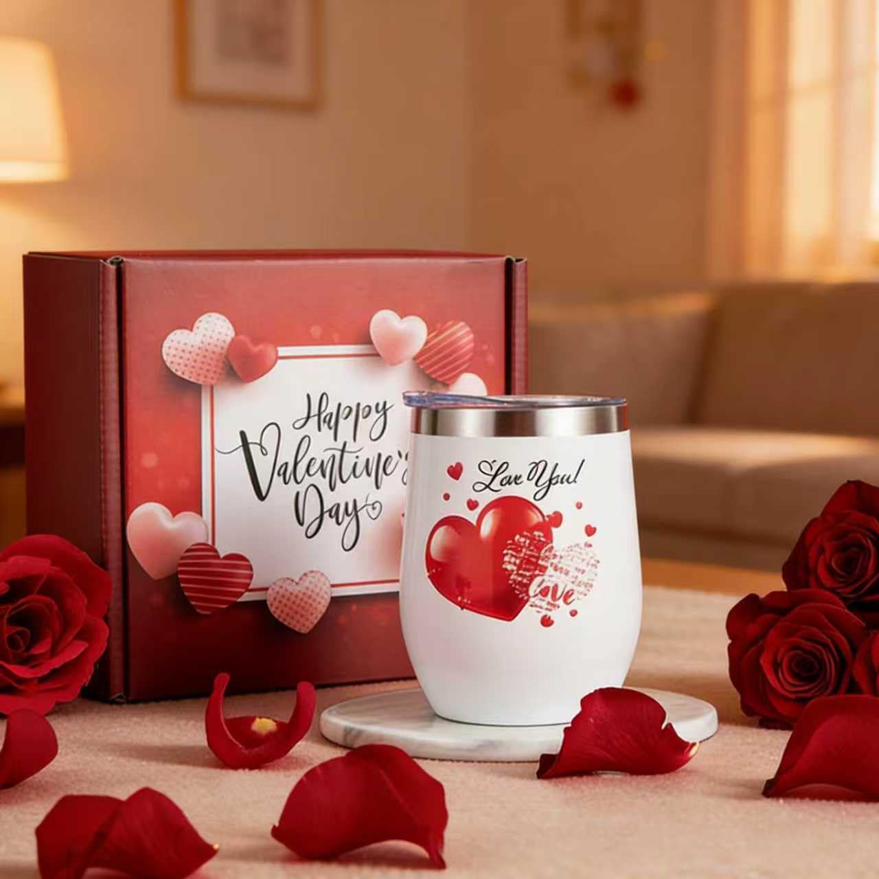Gifts for Girlfriend Wife Lover Unique Ideas Wedding Engagement Gifts Heart-shaped Valentines Red Rose Love You Gift Romantic Gift Set