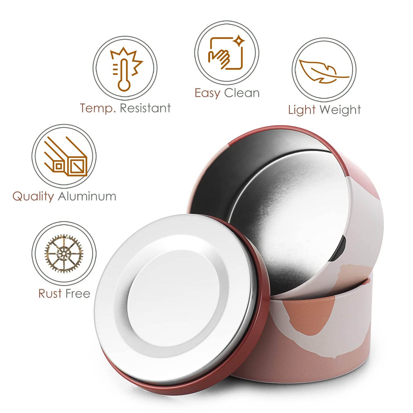 Hearth & Harbor Tin Candle Jars for Making Candles - DIY Candle Containers with Lids - Metal Candle Jars - Bulk Tins Storage for Candle - (24 Pieces) - (8 Ounces) - Abstract Shapes