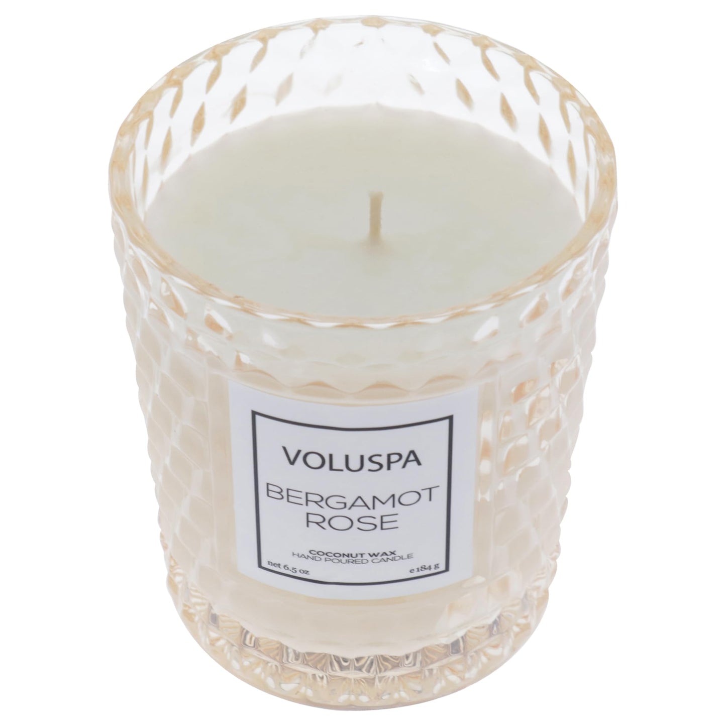 Voluspa Bergamot Rose, Classic Candle Jar, 6.5 oz, 40 Hour Burn Time, Coconut Wax for Clean Burning, Handcrafted in the USA
