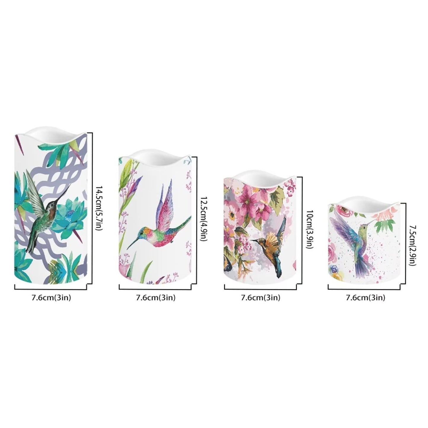 Ystardream Hummingbird Flower Flameless Candles Flicker Spring Summer Theme Decorative Decor for Wedding Date Proposal Easter Dinner Table Home Mother's Day Gift