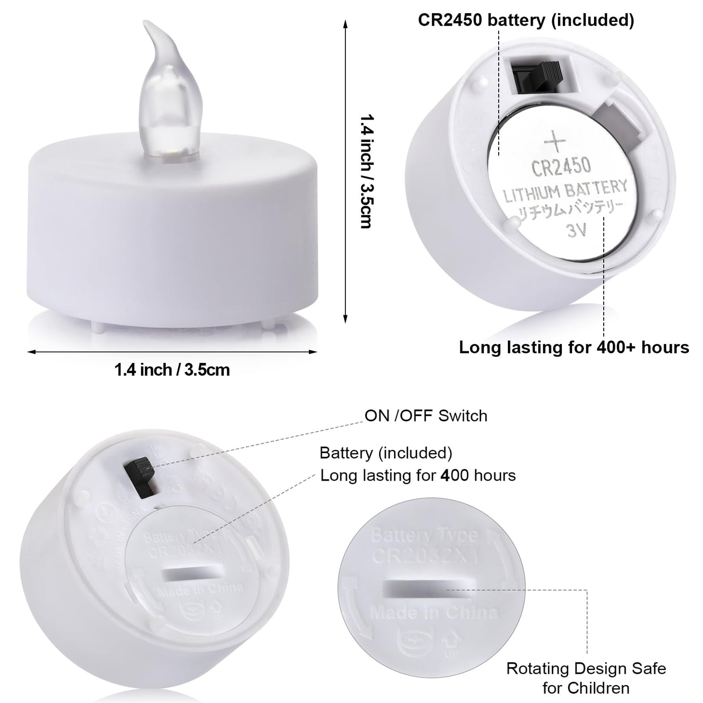 Mookray 24Pack Remote Control LED Tea Lights Battery Operated Flameless Candles Realistic and Bright Flickering Long Lasting 400 Hours Electric Candles for Christmas Home Party Wedding Decor (White)