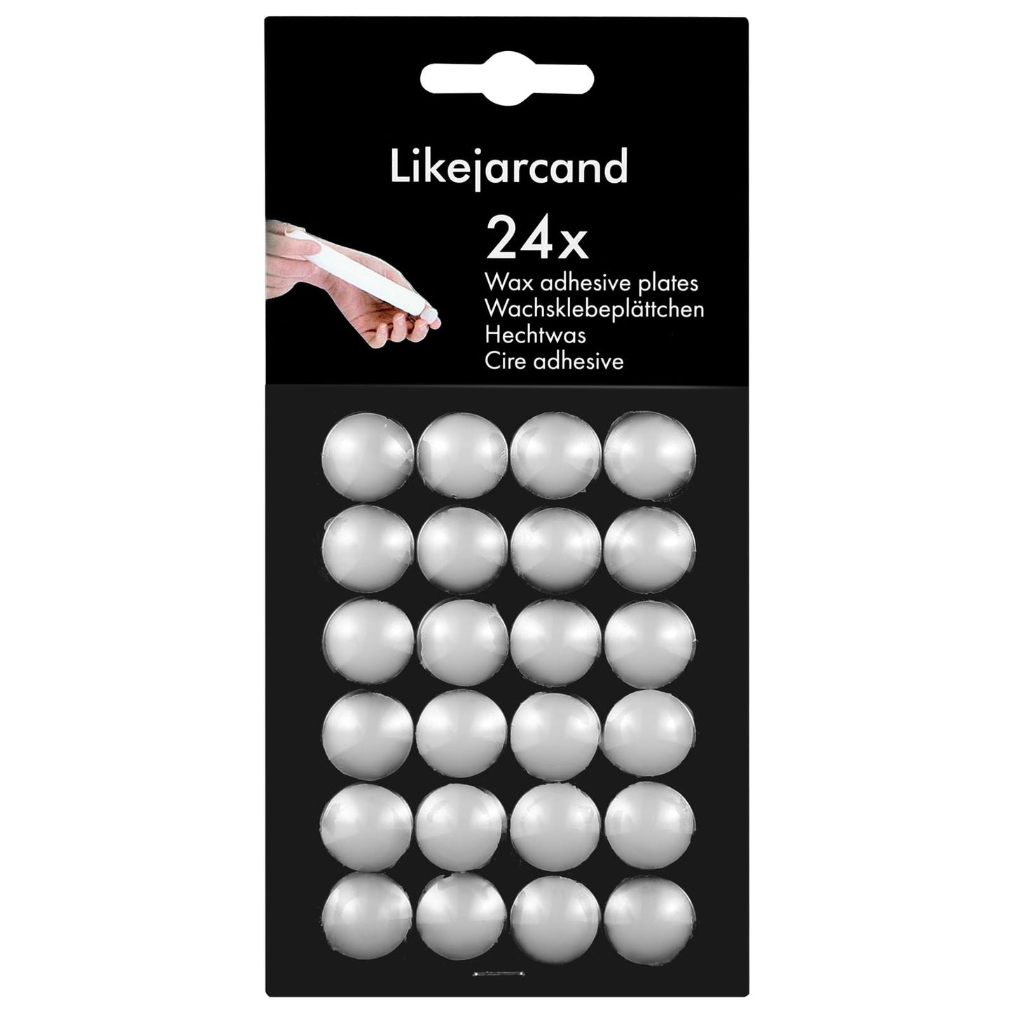 Likejarcand 24 Pieces White Adhesive Small Candles, Accessories Candle Wax Dots- Adhesive,Wax Sticky Dots,Candl Accessories (24)