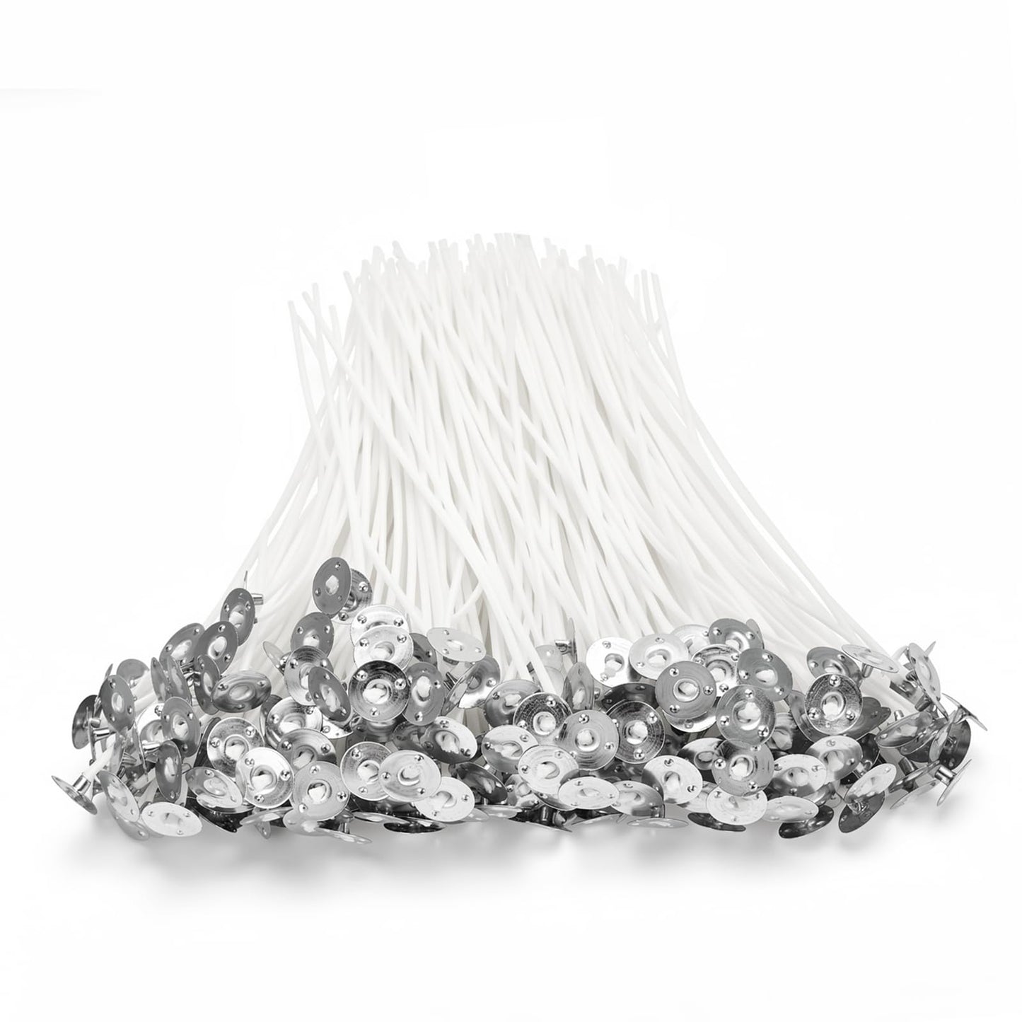 Aubeco 300Pcs Candle Wick, Low Smoke 8 Inch Pre-Waxed Cotton Wick with Tabs, Natural Cotton Core for Candle Making, Soy Candle DIY