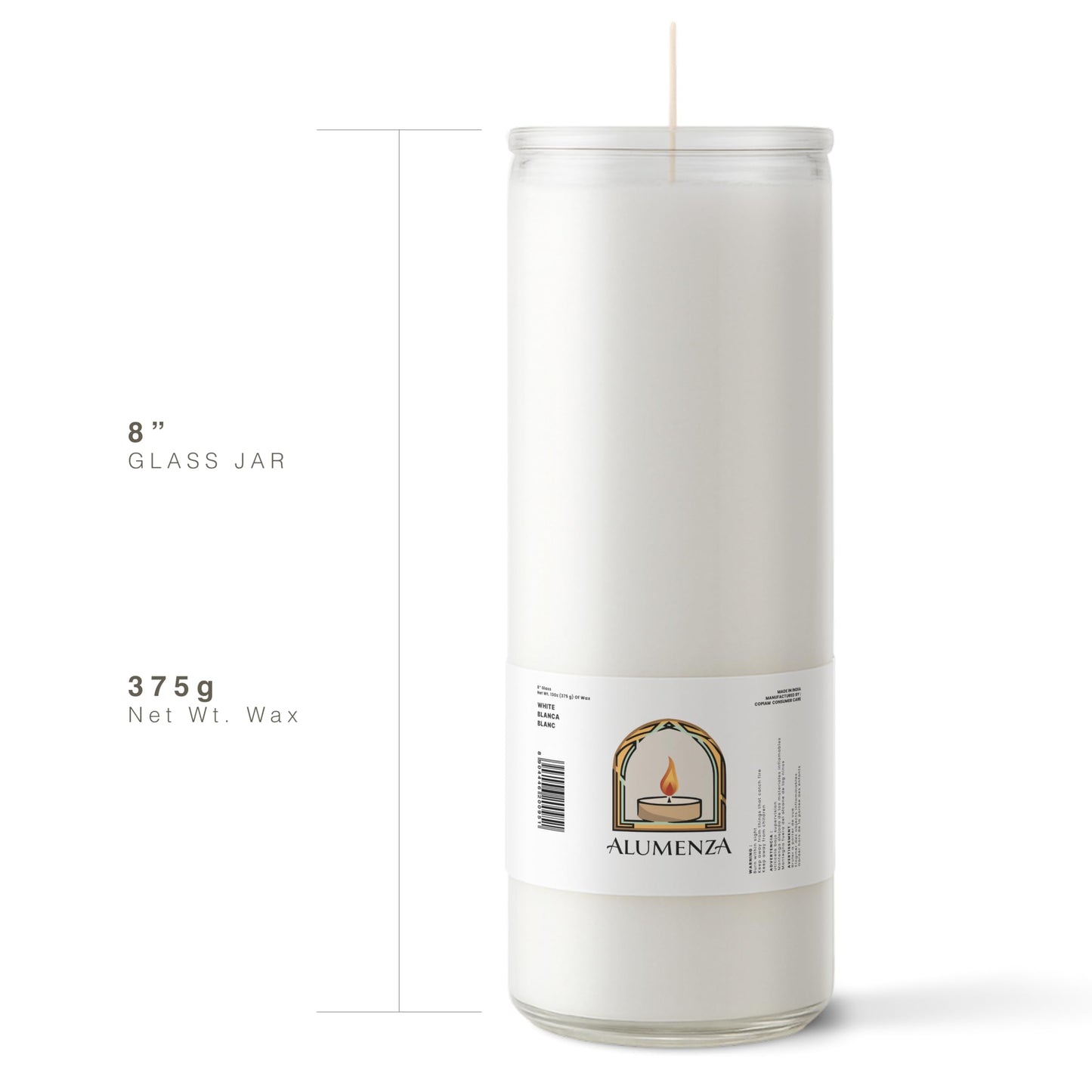 Alumenza 3 Pack Santa Muerte Candle in Glass Jar 90 Hours– Paraffin Wax, Clean Burning Unscented | Large & Tall Devotional Prayer Pillar Candles for Home, Memorial, Rituals