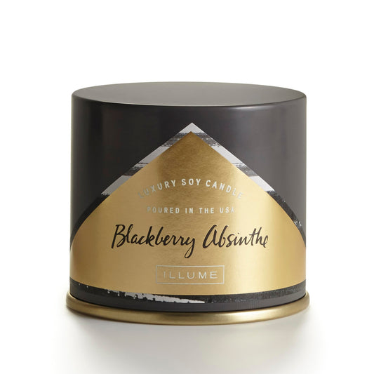 Illume BlackBerry Absinthe Soy Candle, Vanity Tin, Purple, 11.8 oz.