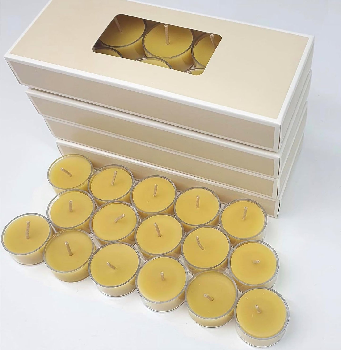 10pc Australian Made Pure Beeswax Tea Lights, 100% Organic Pure Beeswax Tea-Light Candles, 4hr Burn Time, Natural Tealight Candles Stress Relief Gifts for Women, Non Toxic Organic Tealights