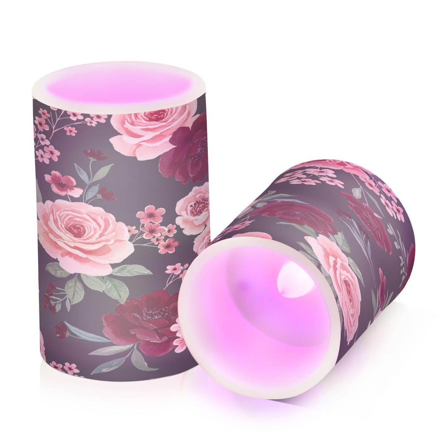 ALAZA Rose Flowers Floral Black Flickering Flameless Candles Battery Operated with Remote Timer,Tea Light Candles LED Pillar Votive Candles Set of 2 for Outdoor Indoor Decorations