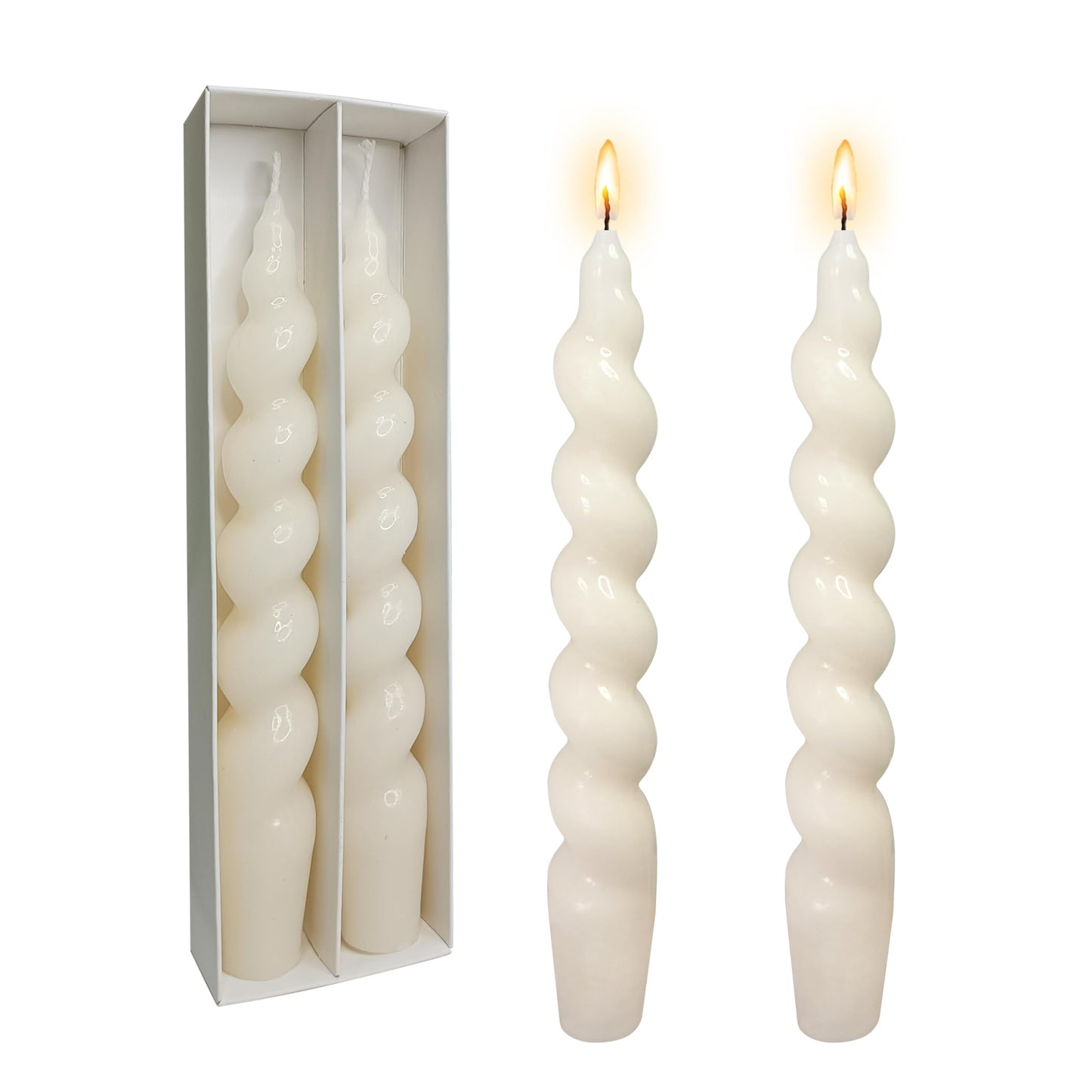 Spiral Taper Candles Stick Curve Unscented White Dinner Candle Twisted Candlesticks for Wedding Home Decor Holiday Relaxation Ambiance & Special Occasions