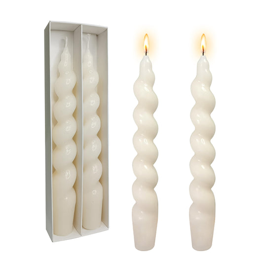 Spiral Taper Candles Stick Curve Unscented White Dinner Candle Twisted Candlesticks for Wedding Home Decor Holiday Relaxation Ambiance & Special Occasions