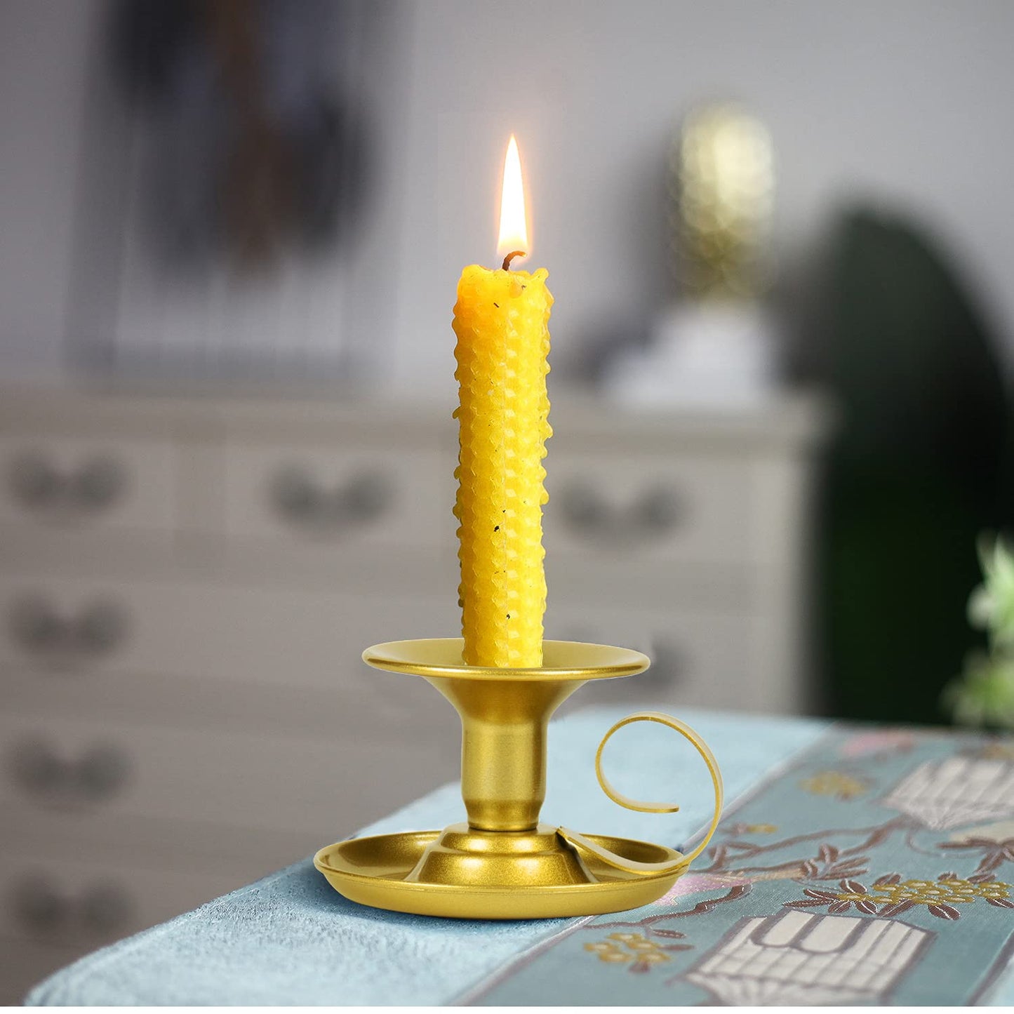 Candle Holders – 2pcs Gold Retro Iron Taper Candlestick Holder Centerpieces for Wedding, Party, Xmas, Home Table Decor (Gold,2pcs)