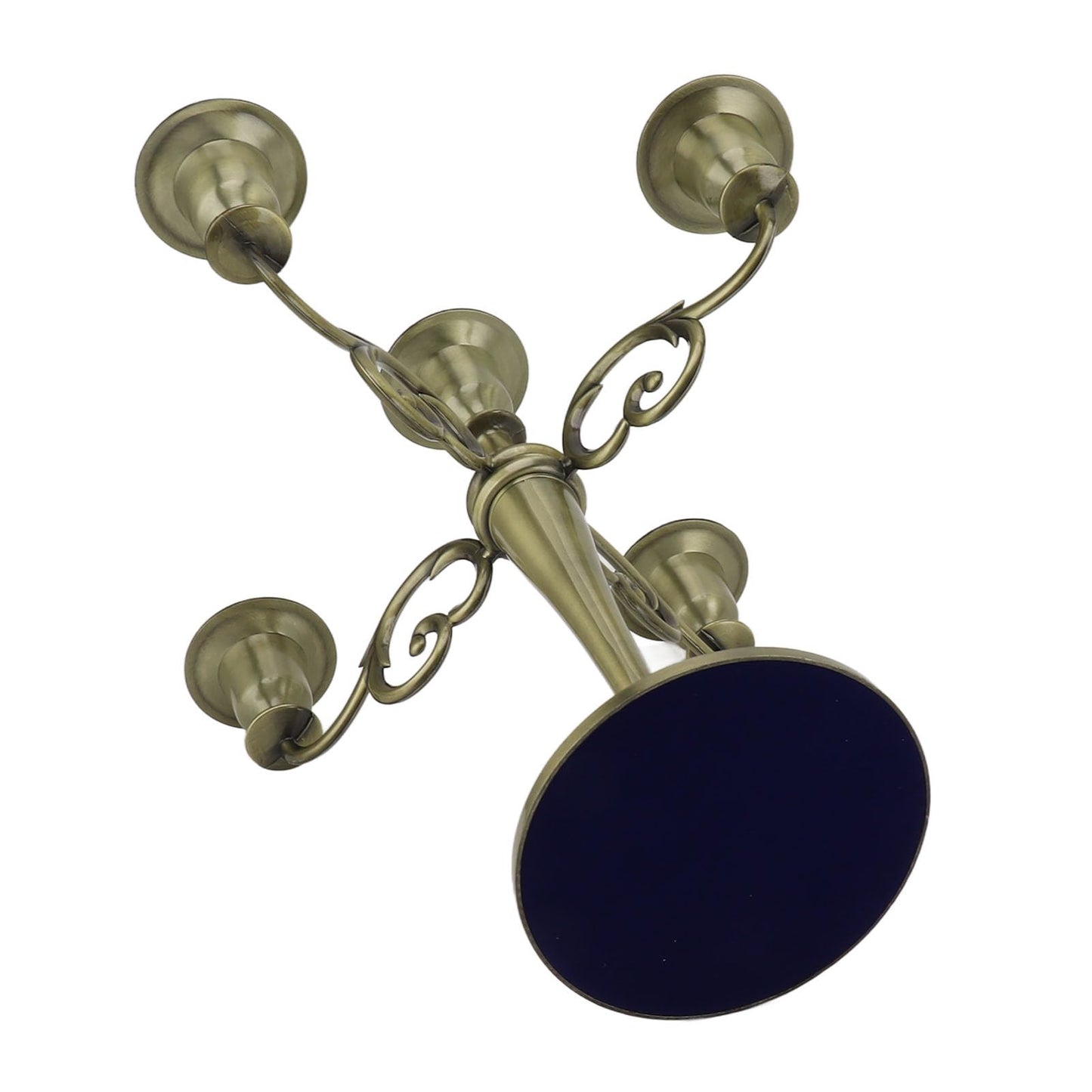 Pilipane 5 Arm Candlestick Holder Iron Retro Decorative Candle Holder Centerpiece for Home Church (Bronze)