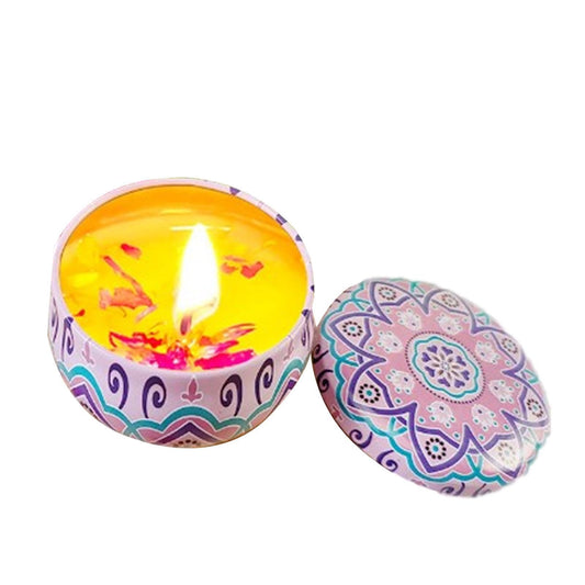 Long Lasting Scented Candles | 80g Soy Candles Aromatherapy Fragrances - Scented Dried Flowers, Gift for Women, Soy Tea Lights, Decorative Candle Jars