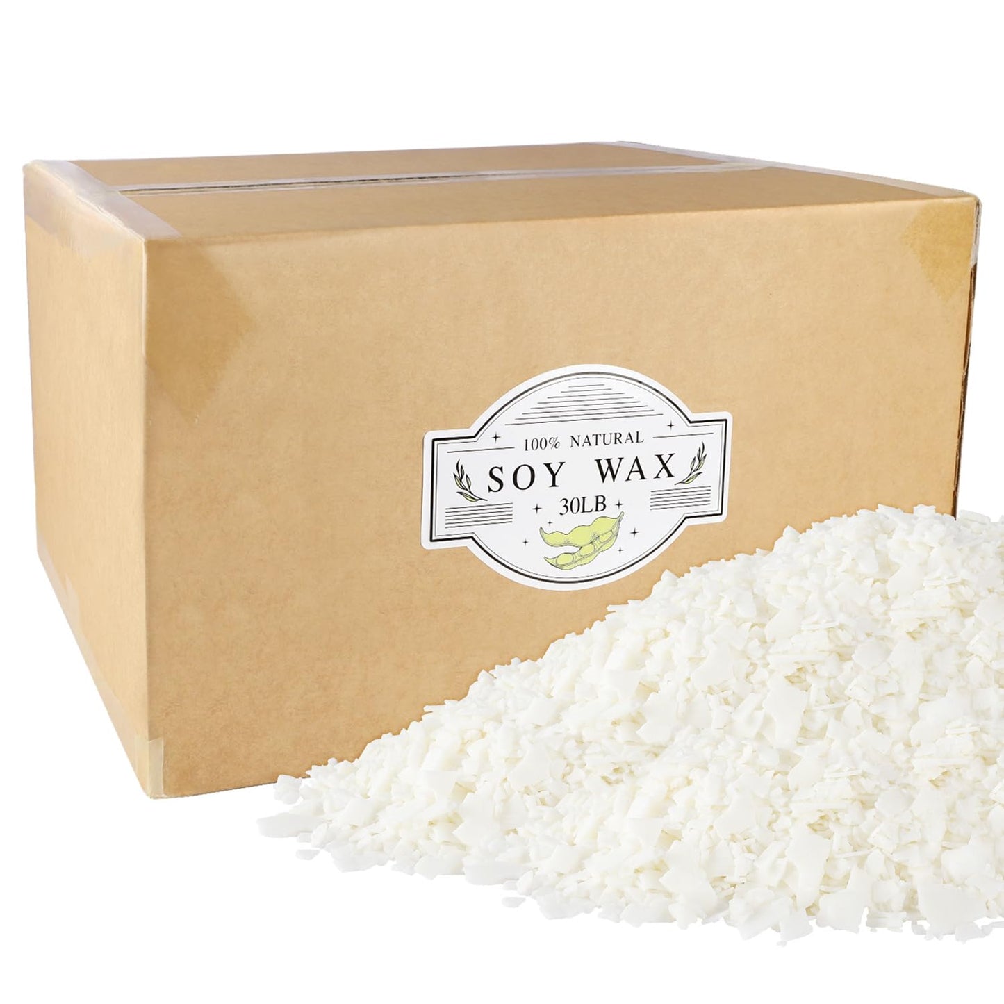 Wfmolcand Soy Wax for Candle Making - 30 LB Natural Soy Wax Candle Wax for DIY Candle Making Supplies…