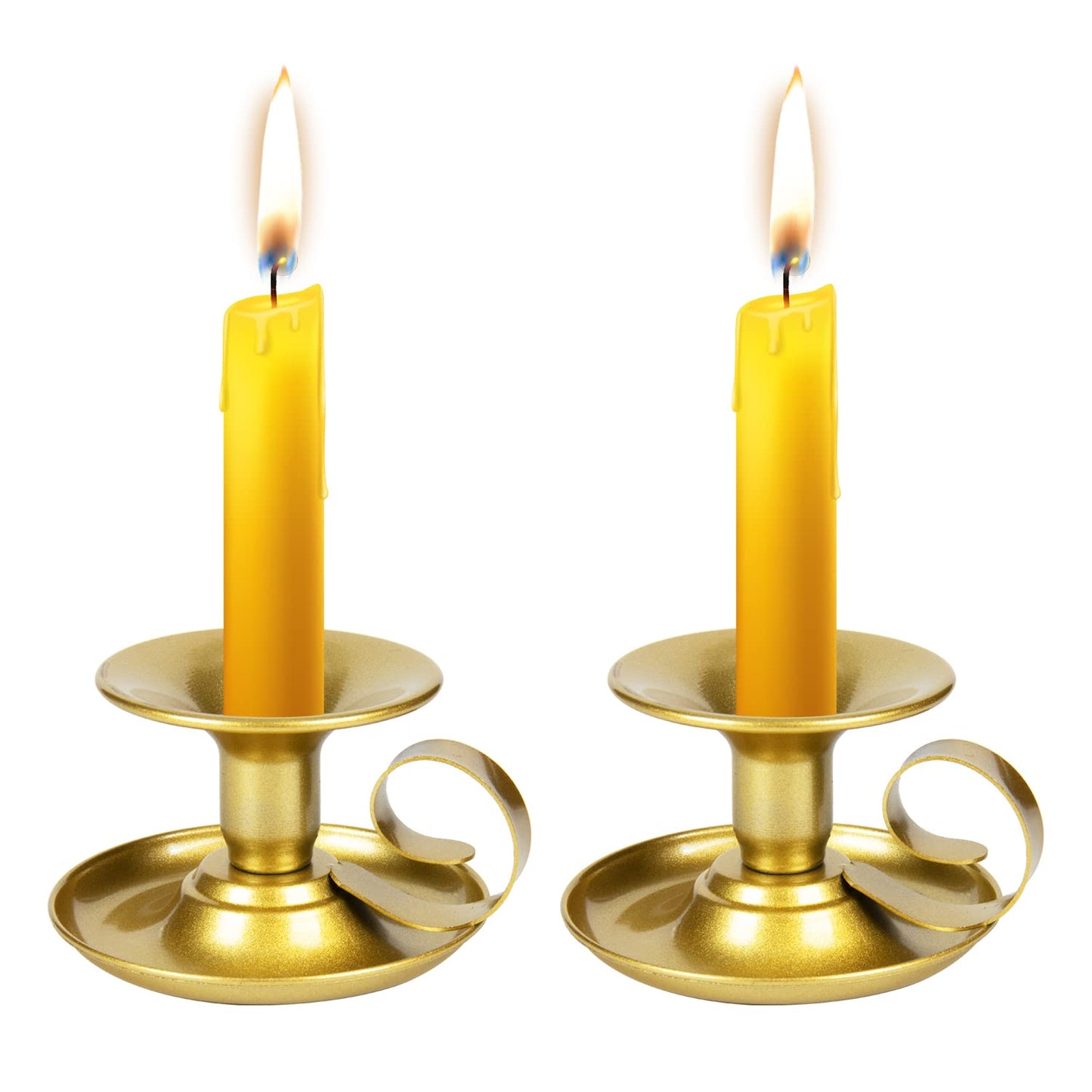 Candle Holders – 2pcs Gold Retro Iron Taper Candlestick Holder Centerpieces for Wedding, Party, Xmas, Home Table Decor (Gold,2pcs)